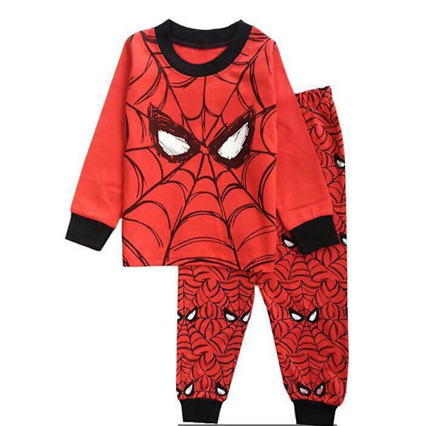 Bomulls Pyjamas Pojkar Långärmad Barn Tecknad Set Baby Hemkläder Spiderman Captain America 15 130cm