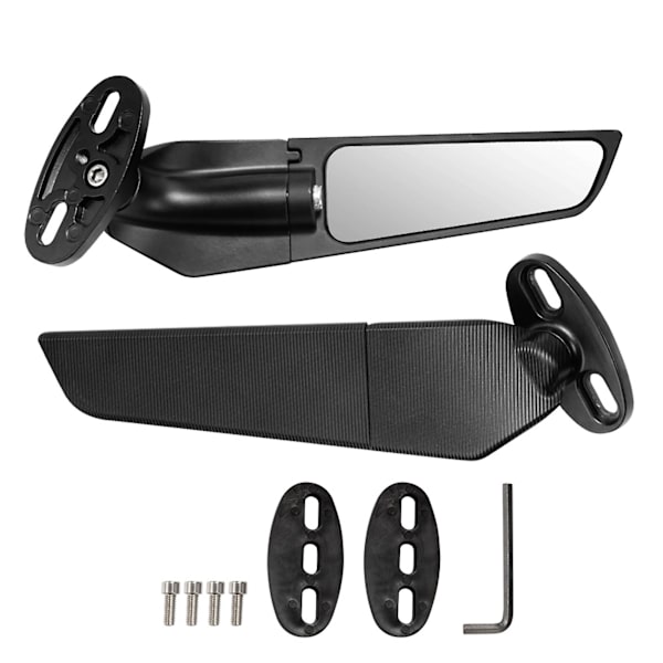 2 stk. Modificeret motorcykel bakspejle Wind Wing Justerbare roterende sidespejle til Ninja 250 black