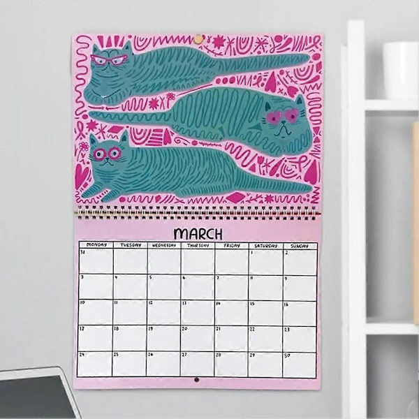 Kattedaglig Planlægger 2025 - Daglig Planlægning med Vendbar Kalender til Klasseværelset eller Hjemmet As Shown