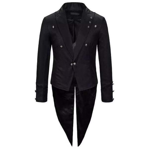 Kvinder swallowtail revers frakke jakkesæt Black 3xl