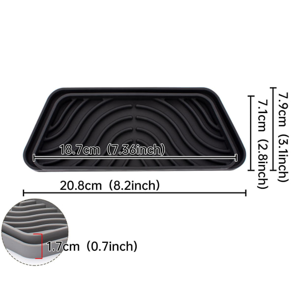 Kylskåp Vattendispenser Droppbricka Silikon Stänkskydd Kylskåp Vattendroppfångare Uppsamlare Pan Pad Mat Hem Köksmaterial Black A