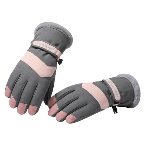 Vinter Varme Ski Handsker Touchscreen Handsker Vandtætte Sport Fuld Finger Handsker Gray