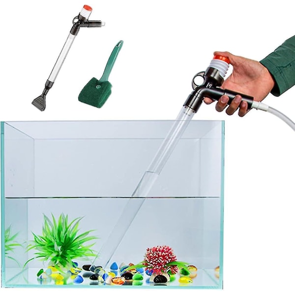 Akvarium grusrenser, ny hurtig vandskifter med lufttryksknap, akvariumsandrensersæt