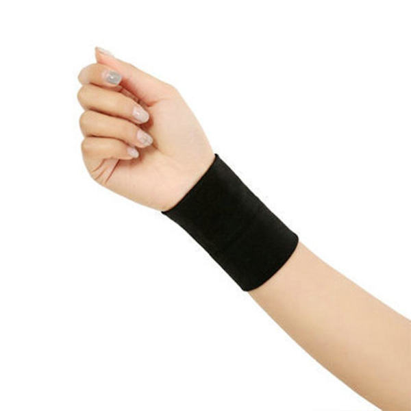 1 par kompressionsarmband för sportarmband med elastiska handledsarmband Black 2XL
