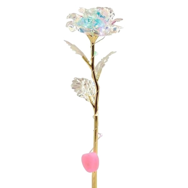 Simulering Rose Immortal Valentines Bukett Guldfolie Anniversary Festival LED-blomma för hemmet String-Light