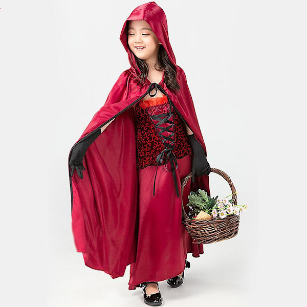 Halloween Rødhette-kostyme Julekostyme Cosplay Rollespill Scenekostyme Kid 120