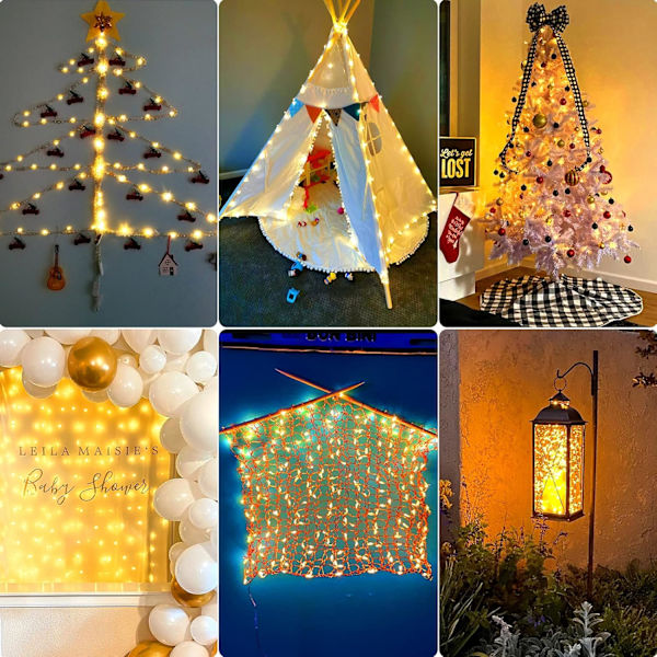 Varme hvite julelys, 3M/10ft 30LED Halloween-dekorasjonslys, batteridrevne oransje lysstrenger for Halloween, juledekorasjoner Warm White