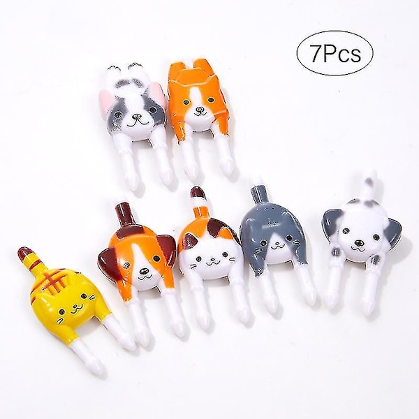 7pcs Mini Animal Picks Snack Cake Dessert Food Fruit Forks Bento Accessories