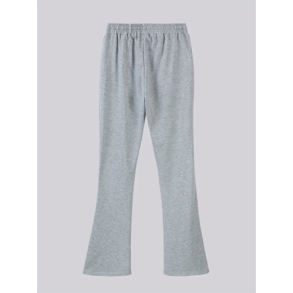 Miesten urheilulliset rennot neljän vuodenajan pitkät levenevät housut slim fit -mallia joustavalla kiristysnyörillisellä vyötäröllä, yksiväriset Light Gray L
