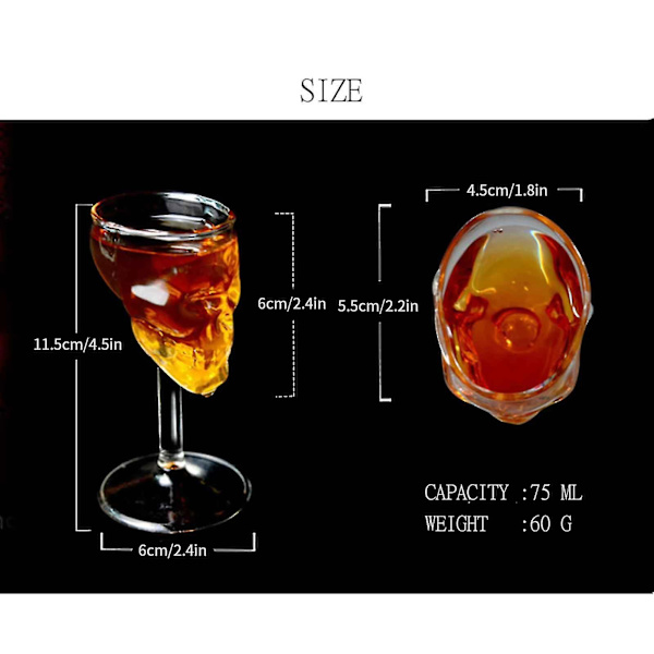 Mini Skull Glas Crystal Skull Bägare Rödvinsglas Whisky Dryckkopp Kaffekopp (gratis frakt)