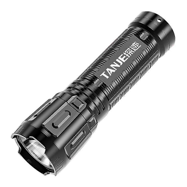 Stark Ljusstark Mini LED Ficklampa USB Uppladdningsbar Power A Funktionsbank