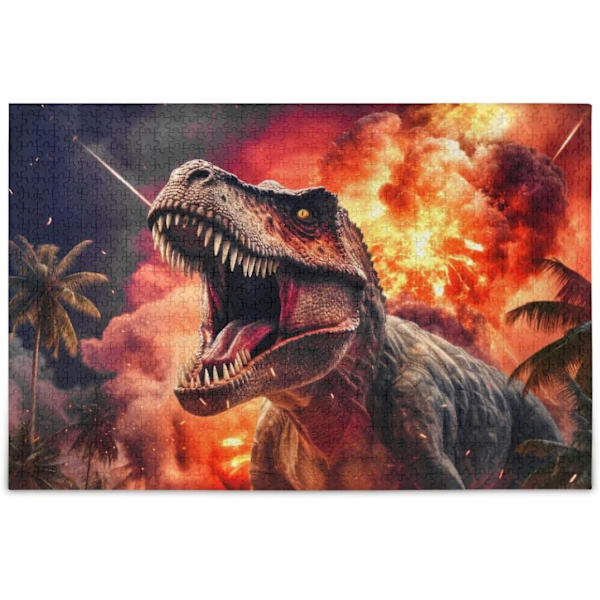 Dinosaur Trex puslespil 1000 brikker, puslespil med opbevaringstaske Reference Billede Alfabet Tilbage/til voksne Børn Spil Pædagogisk legetøj Aa 1000 pieces