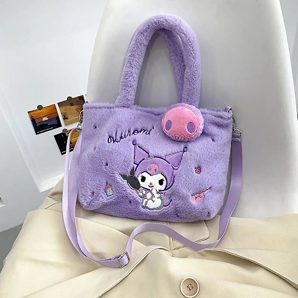 2024 Sanrio Plysj Håndvesker Hellokitty Cinnamorol Tegneserie Skuldervesker Stor Kapasitet Søt Plysj Tote Kawaii Ryggsekker Gaver til Jente Plush Bag Hellokitty CHINA