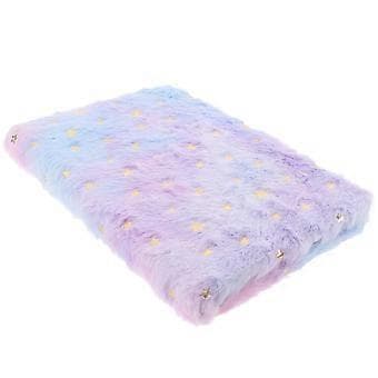Fuzzy Skissebog til Piger Fluffy Notesbog Rektangulær Form Bedårende Værelse Soveværelse Brug 21x15.6cm Månedsplan Dagbog 1-pak
