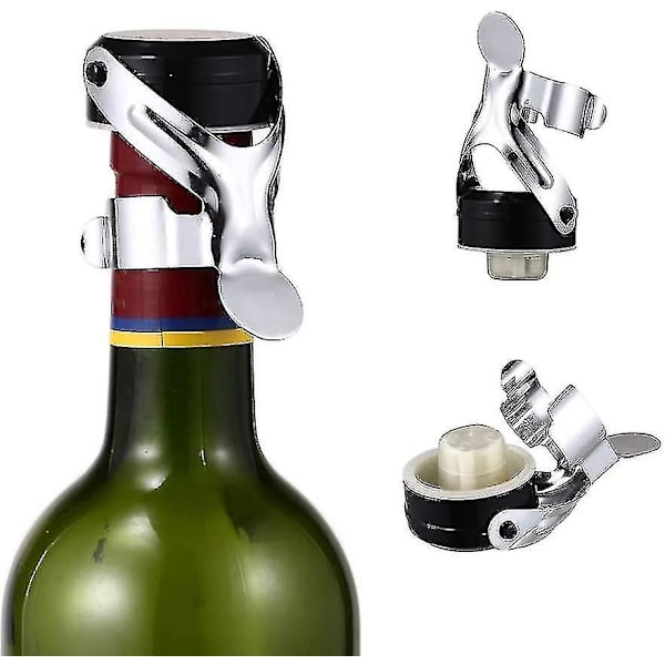 Champagnepropper, 4 stk. Rustfritt Stål Musserende Vin Plugg