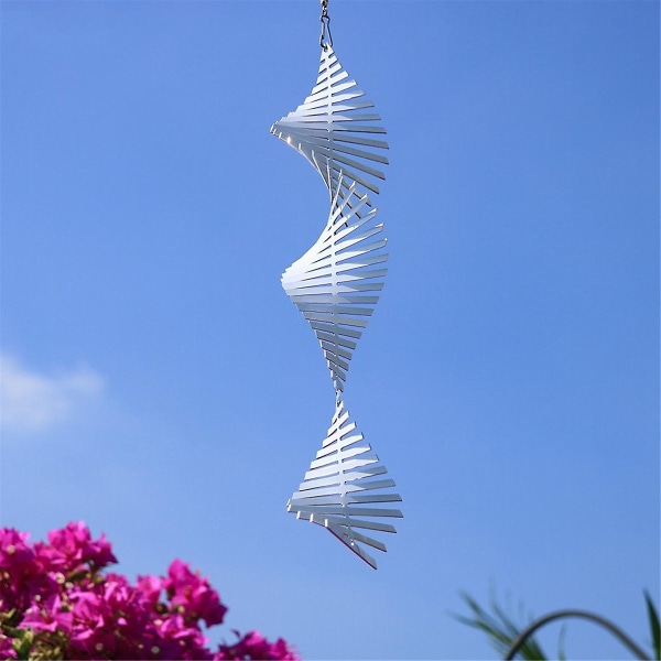 Helix Fishtail Sublimation Wind Spinner Blanks Dobbeltsidig 3D Fishtail Aluminium Metal Wind Sculptu White