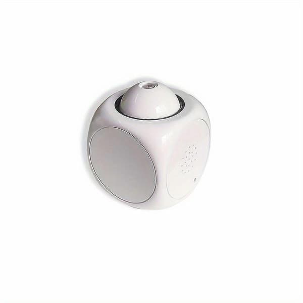 LCD-projeksjon digital vekkerklokke med stemmestyring, termometer og slumrefunksjon, skrivebordsprojektor batterier ikke inkludert White