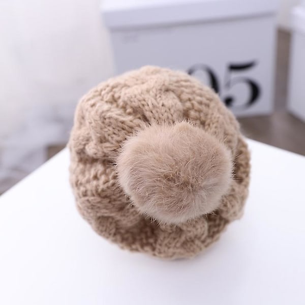 C0064 Hemp Mønster Barnestrikket Beret Ullhatt Høst Og Vinter Varmt Barn Hatt Gray