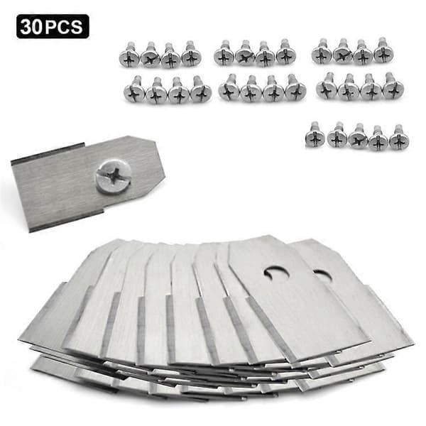 30 stk. kompatible erstatningskniver i rustfritt stål til Husqvarna gressklipper, 35x18mm Silver