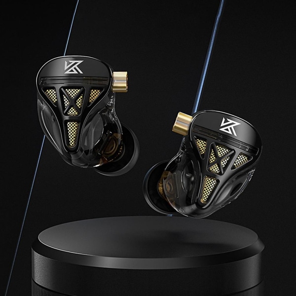 Kz-dqs 3,5 mm plugg hodetelefoner Dynamisk lyd Hifi in-ear mikrofon hodetelefoner med ledning Wheat version