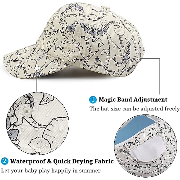 Klassisk Baby Baseball Cap Dinosaur Pojkar Flickor Solhatt Bomull Vår Sommar Barn Visir Hattar