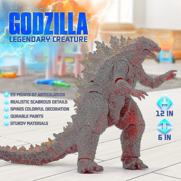 King Of The Monsters Toy - Godzilla Action Figure - Dinosaur Toys Godzilla red
