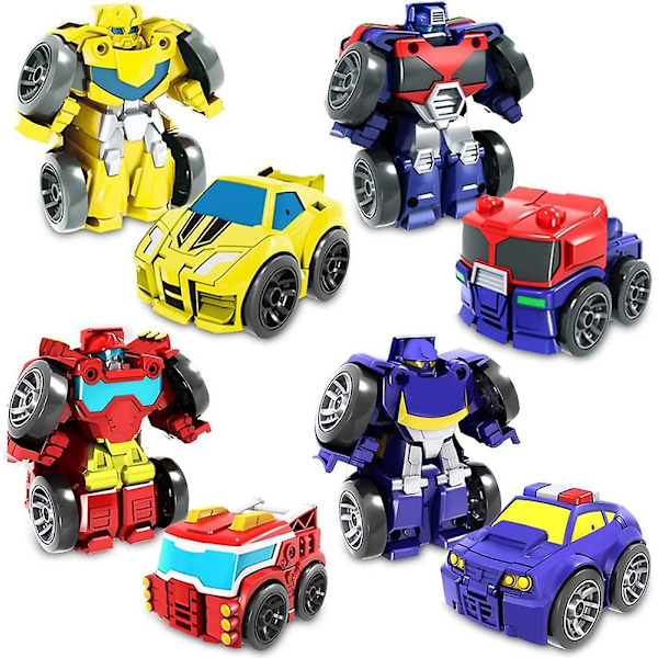 Pack Transform Robot Dinosr Leksak För Pojkar Flickor Biter Fingerdocka, 2 I 1 Jurassic Dino Actionfigurer, Transformerad Räddningsrobotar Dinosr Trex/ssrus
