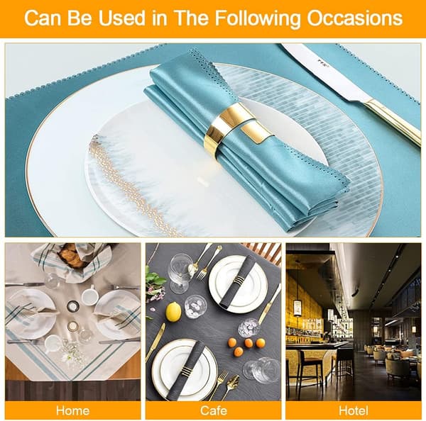 8 stk. metalservietringe guld servietholder servietring serviet bu
