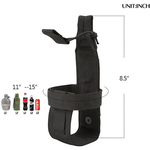 Tactical Military Portabel Bälte Flaskhållare Pouch Molle Justera EDC Vattenflaskhållare för Jakt Promenad Löpning Reser 2 st