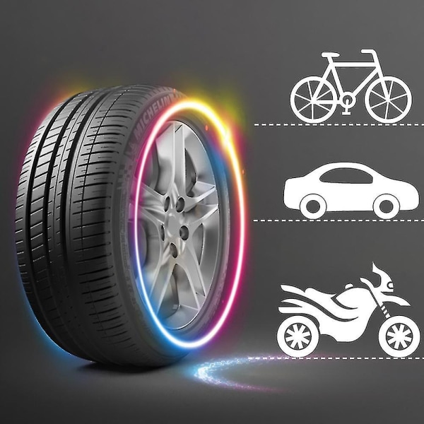 4 stk Bilhjul Led-lys Motosykkel Sykkellys Dekkventilhette Dekorativ lanterne Dekkventilhette Blitseiker Neonlampe Pink
