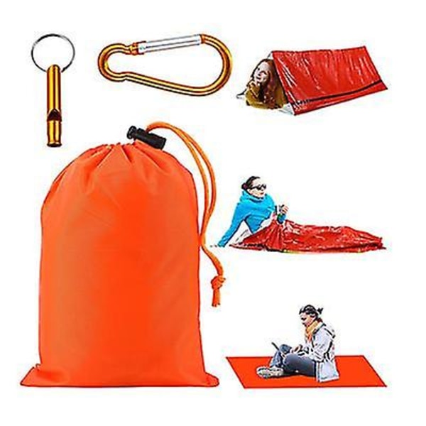 Nödsömn Bag Överlevnadssömn Bag Termisk Sovsäck Camping Orange