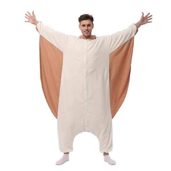 Eleimos Halloween Lentävä Orava Onesie Naisille Miehille Aikuisten Eläin Kigurumis Pyjamat Piirretty Pajama Kotiasu Cosplay Puku Korkea Laatu L Fit 168-178cm