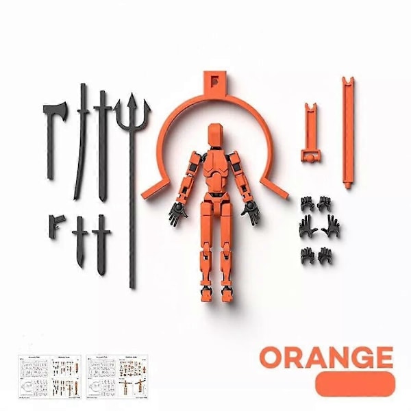 Dummy13 Magnetisk Actionfigur Set, 3D Magnetisk Actionfigur Set Orange Black