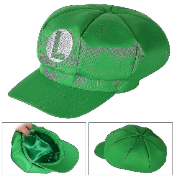Trixes-pakke med 2 Mario- og Luigi-hatte Røde og grønne videospiltema-kasketter
