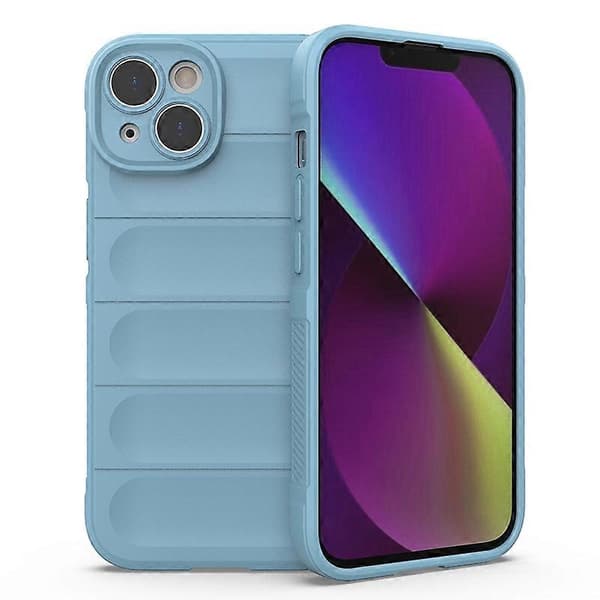 Magic Shield TPU + Flannel Telefoncover til iPhone 14 Light Blue
