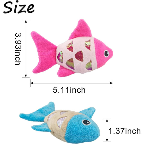 2 st små kattfiskleksaker med prasslande glänsande ringpapper för att göra ljud för att fånga dina katters ögon och för dina katter att tugga och fånga interaktiva katt leksaker 2PCS