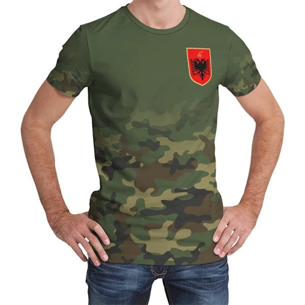 Fotboll Albanien Tröja 2025 Fotbollslag T-Shirt 3D T-shirts Pink 4XL