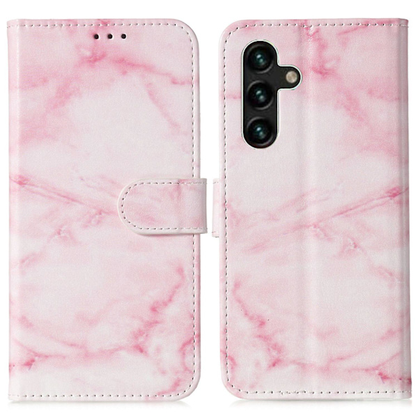 För Samsung Galaxy A35 Läderfodral Case printed Folio Cover Marmor Pink Style C Samsung Galaxy A35 5G