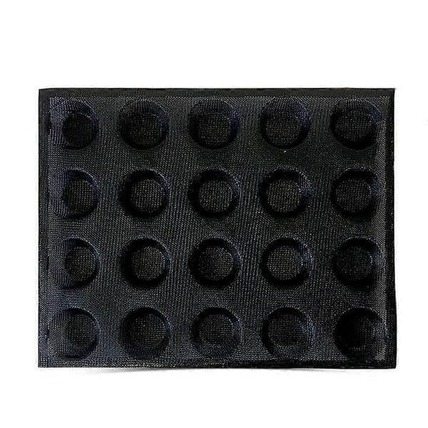 20-hullers silikoneform kage T mini pizza rund brød hamburgerform non-stick bagepladeværktøj Svart