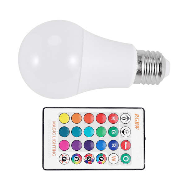 E27 Smart kontrolllampa Led Rgb-ljus Dimbar 7w Rgbw LED-lampa Färgglad växlande lampa Led Lampada R White