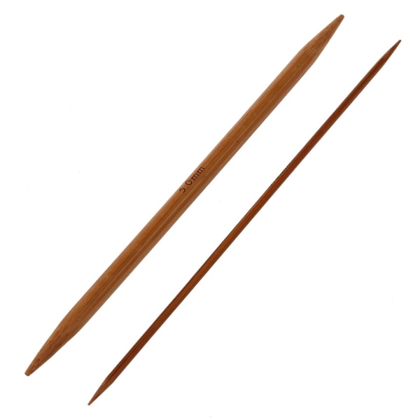 10 sett med 11 størrelser 5 tommer (13 cm) dobbelspiss karbonisert bambus strikkesett Nålesett (2,0 mm)