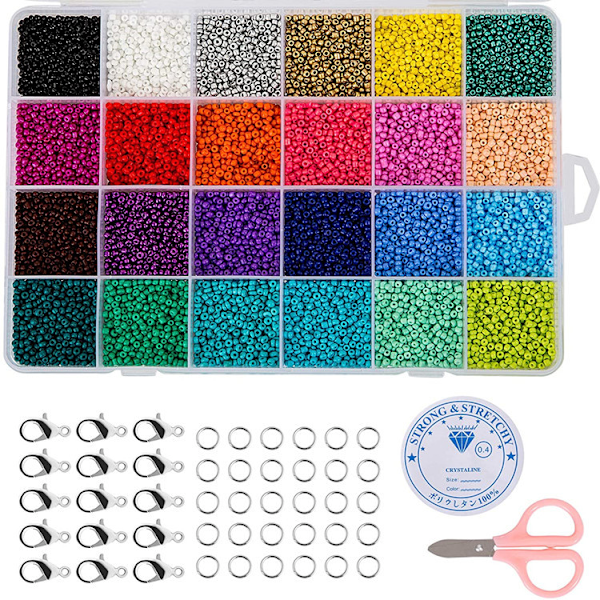 DIY - Perleboks - Seed beads - 4mm - 4800 stk. - Smykkefremstilling