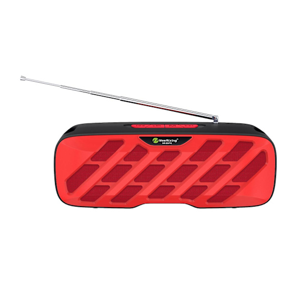 NewRiXing -B9FM Bärbar Bluetooth högtalare med antenn USB -högtalare Stöd för U Disk Subwoofer Högtalare Radio -Röd Red