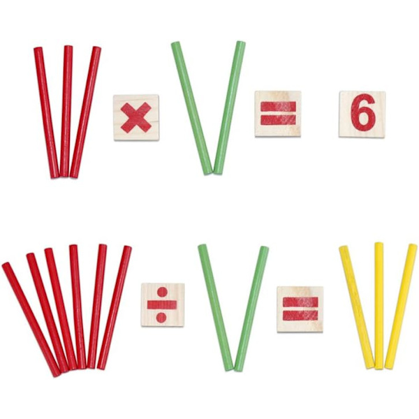 Laskutikkujen laskenta Matematiikan opetuslelu, puiset numerokortit ja laskutikkujen laatikko