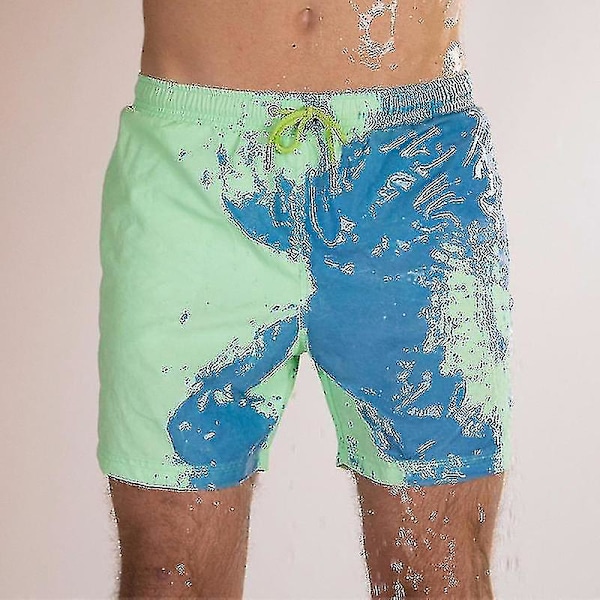 Nya högkvalitativa magiska färgförändrande badshorts herr badbyxor badkläder snabbförändring bad