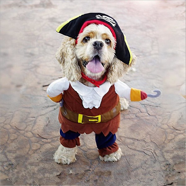 Kjæledyrkostyme, morsomt søtt kjæledyrhundekattpiratklær Suite Outfit For Halloween Christmas Holiday Dress Up Cosplay, Party Apparel Clothing For Cat Dog P