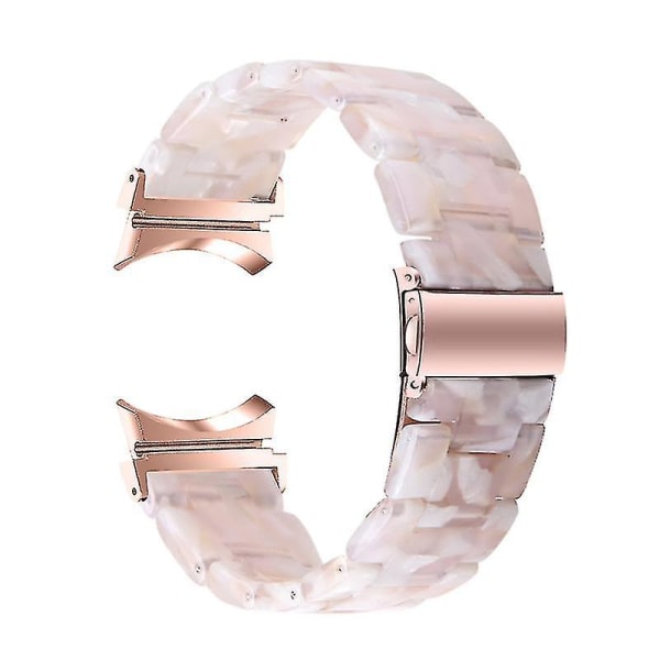For Samsung Galaxy Watch 5 40mm / 44mm / Watch 5 Pro 45mm Resin Watch Band Rustfritt stålspennearmbånd Light Pink