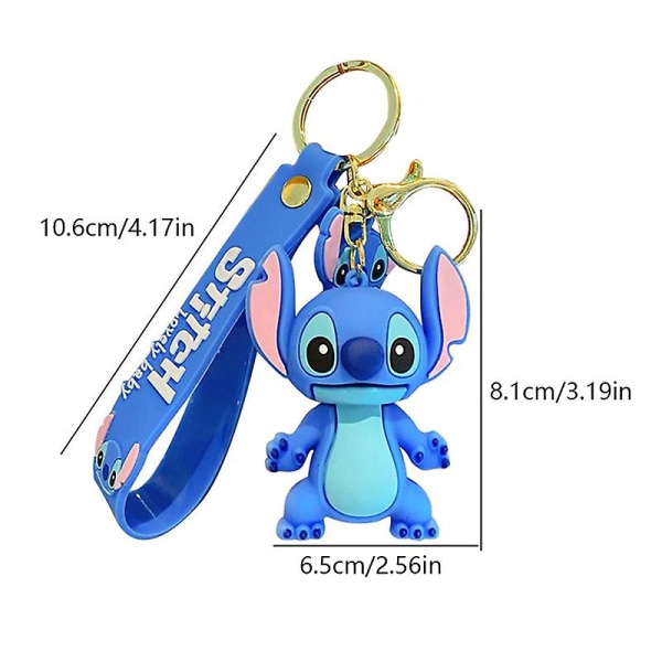 Anime Stitch Nøkkelring Søt Dukke Nøkkelring Mote Par Bag Ornament Blue 1 pc