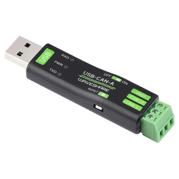 Waveshare USB til CAN-adapteranalysator modell A, STM32-brikkeløsning, flere arbeidsmoduser, kompatibel med flere systemer Svart