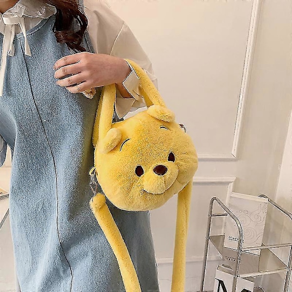 Söt Tigger Plyschväska Stitch Messenger Plyschväska Flickig Plysch Bärbar Axelväska Yellow